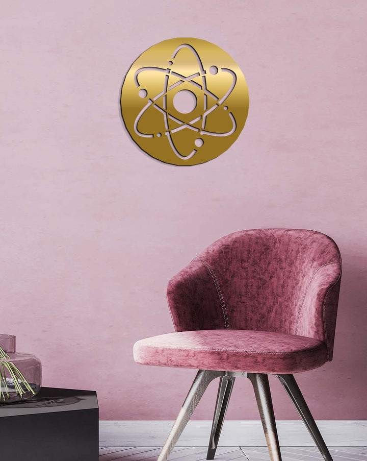 Minimalist Gold Ev Dekorasyonu İçin Tekstüre Siyah Molekül Pano