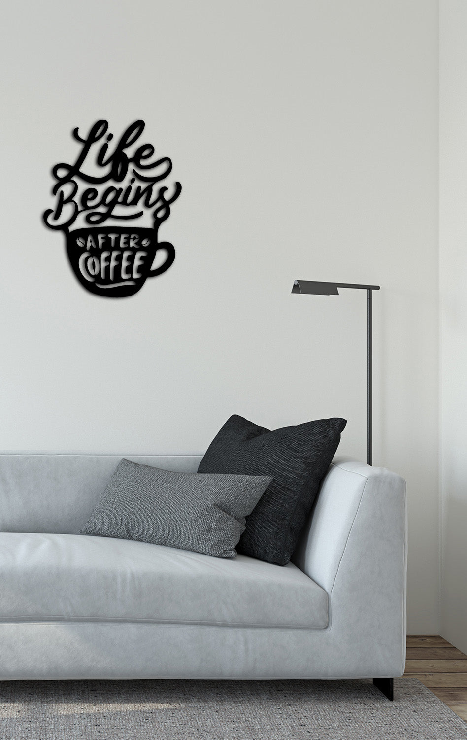 Minimalist Mutfak Dekoru İçin Siyah Metal Kahve Pano
