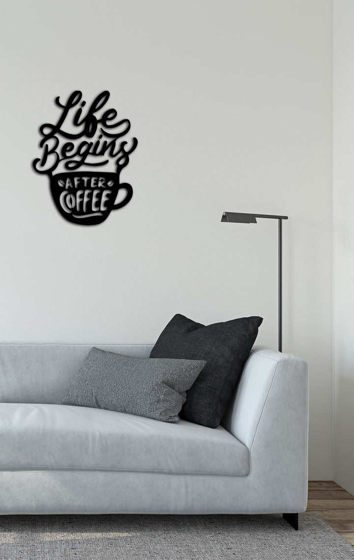 Minimalist Mutfak Dekoru İçin Siyah Metal Kahve Pano