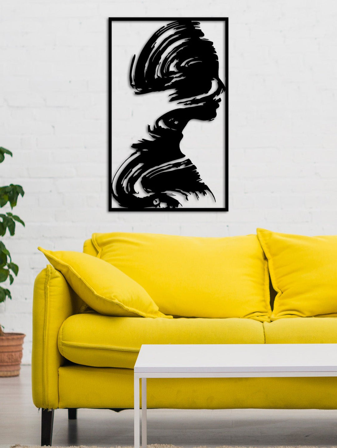 Varoluşun İzi Minimalist Tek Çizgi Metal Duvar Tablosu - Modern Soyut Portre Koleksiyonu - Artroya