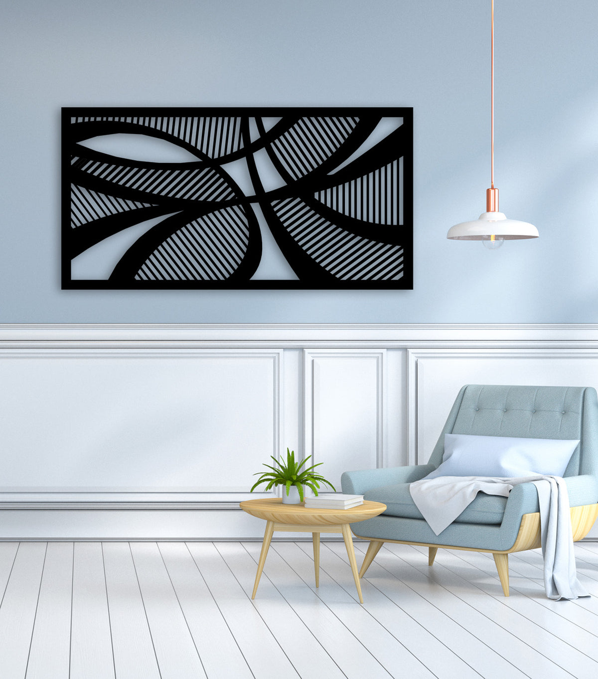 Minimalist Ofis Duvar Panosu Art Deco Tasarımlı Çelik Tablo