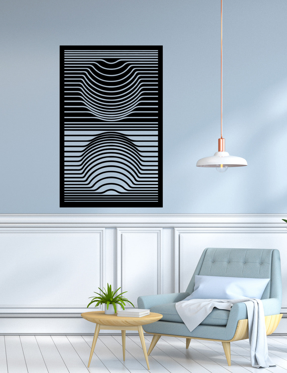 Minimalist Ofis Duvar Panosu Lineer ve Daire Tasarımı