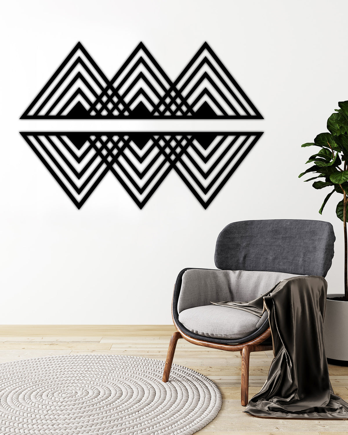 Minimalist Ofis Duvar Sanatı İçin Metal Mountain Tablo