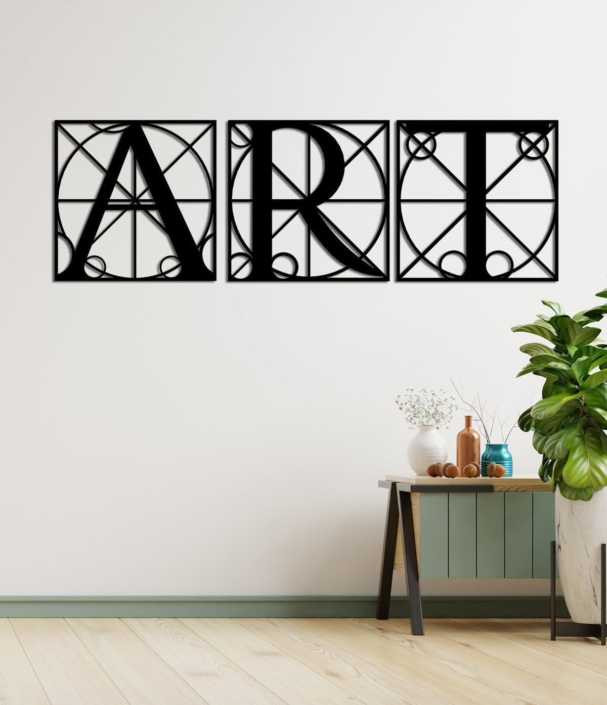 Minimalist Ofis Duvar Sanatı İçin Tipografik Metal Tablo