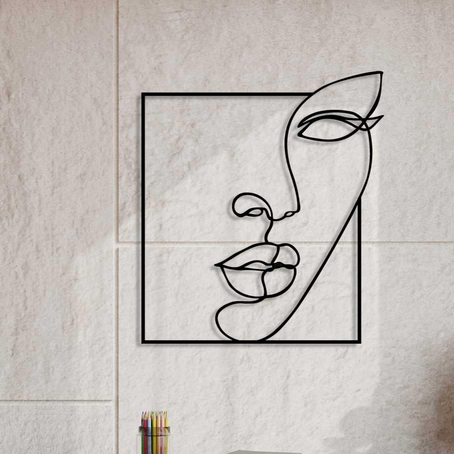 Artroya Tasarımı Minimalist Siyah Metal Pano Kadın Silüeti