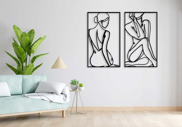 Artroya Tasarımı Minimalist Zıtlık ve Dualite Temalı Siyah Metal Pano Seti