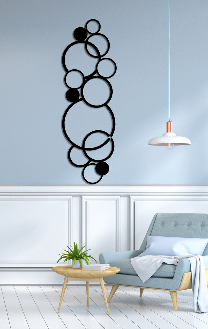 Modern Antre Dekorasyonu İçin Dairesel Formlu Metal Tablo