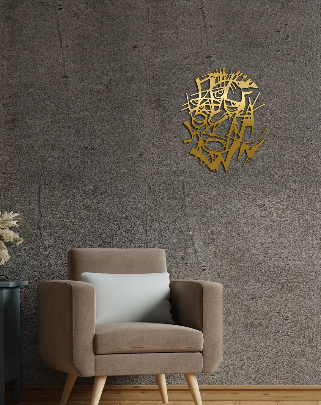 Prestijli Antre ve Hol Girişleri İçin Gold Modern Palyaço Metal Duvar Dekoru