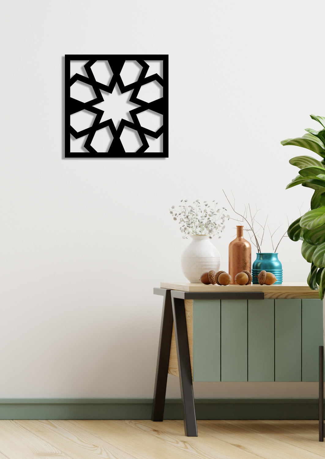 Modern Antre Dekorasyonu İçin Mimari Selçuklu Metal Tablo