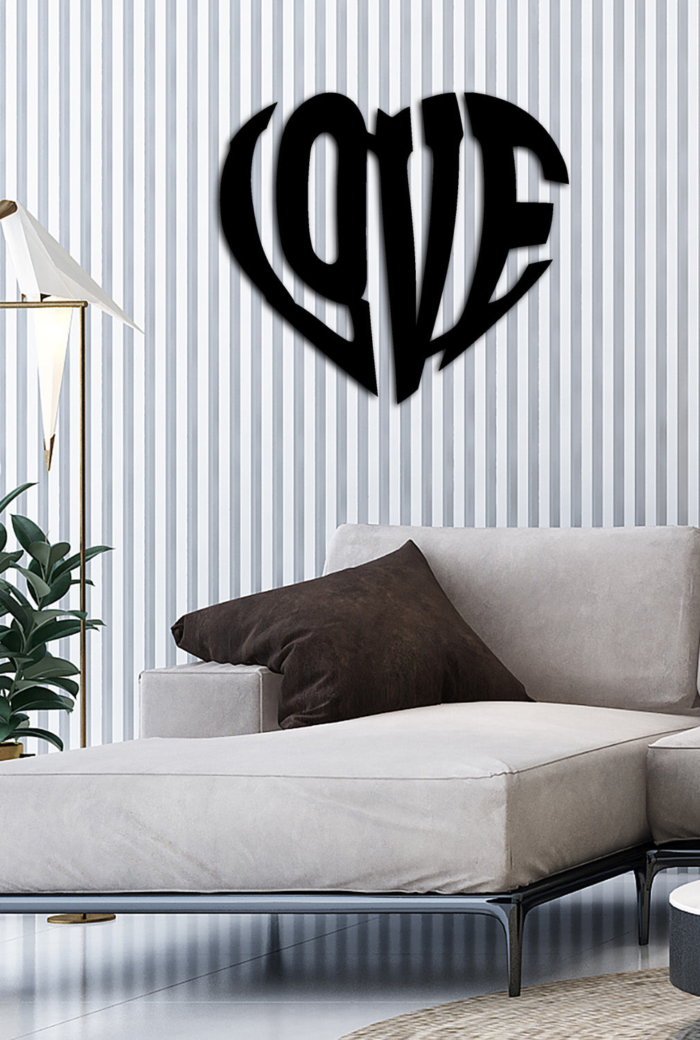 Modern Kalpli Metal Pano ve 2 cm Duvar Gölge Derinliği