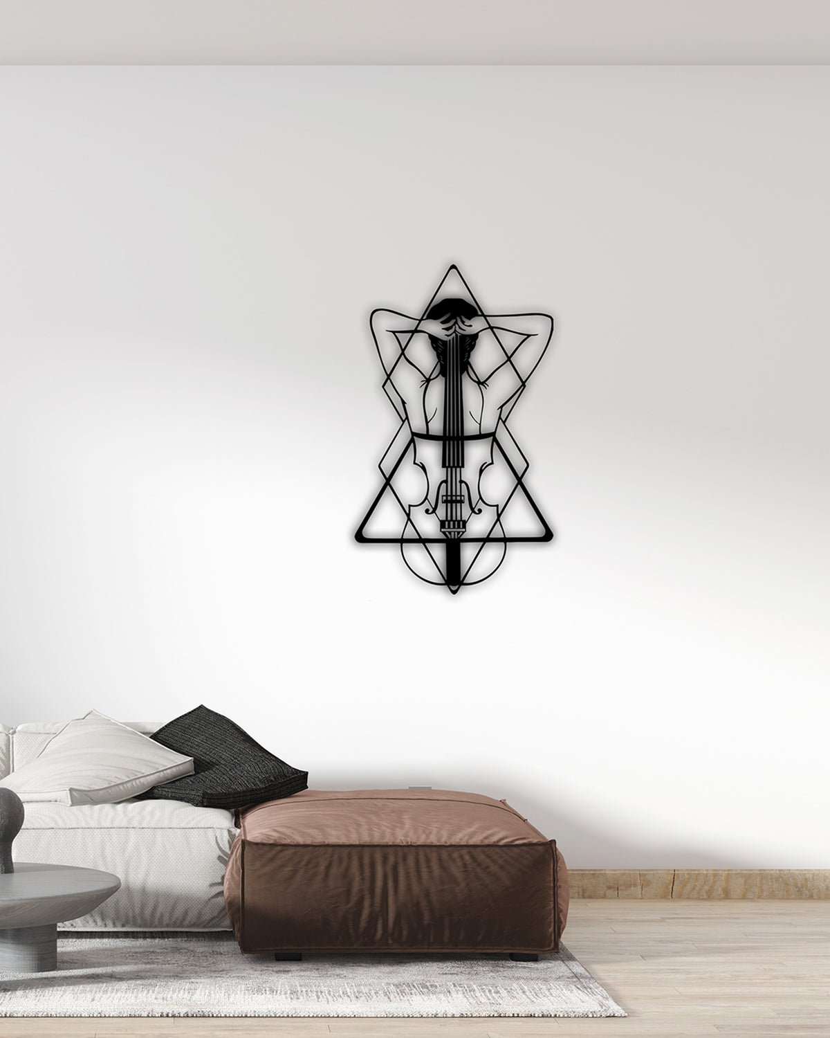 Modern Salon İç Mekan Tasarımı İçin Artistik Metal Duvar Sanatı