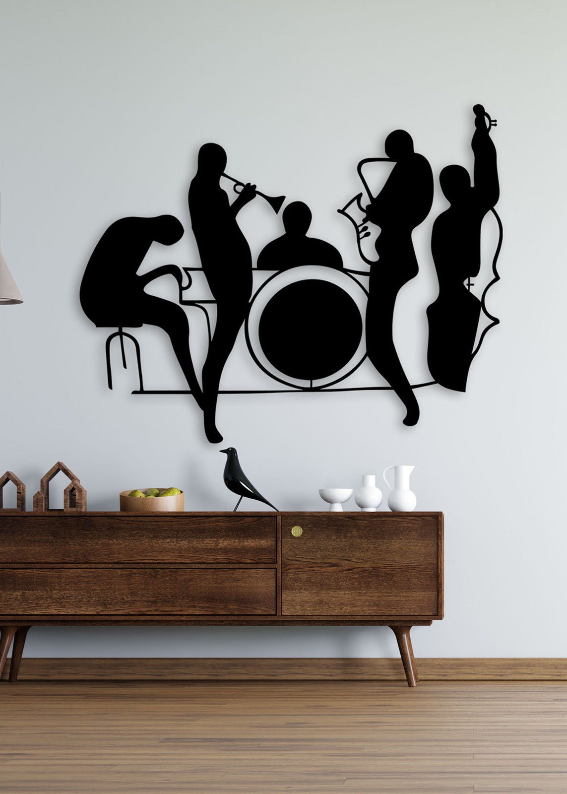 Modern Salon Dekorasyonu İçin Caz Kulübü Ambiyanslı Metal Duvar Dekoru