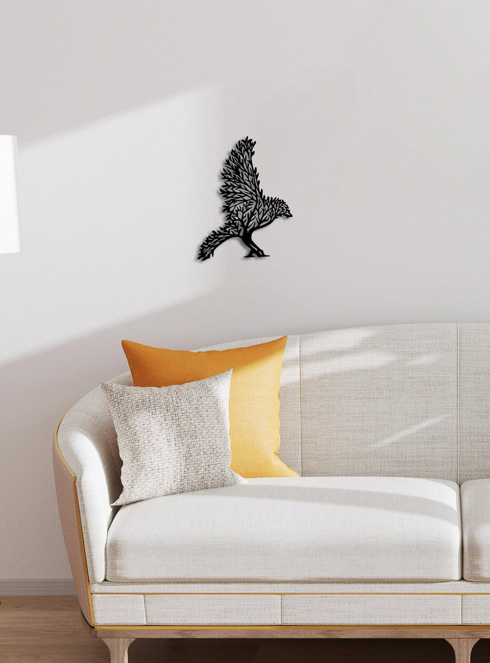 Modern Salon Dekorasyonu İçin Hayat Ağacı Temalı Metal Pano