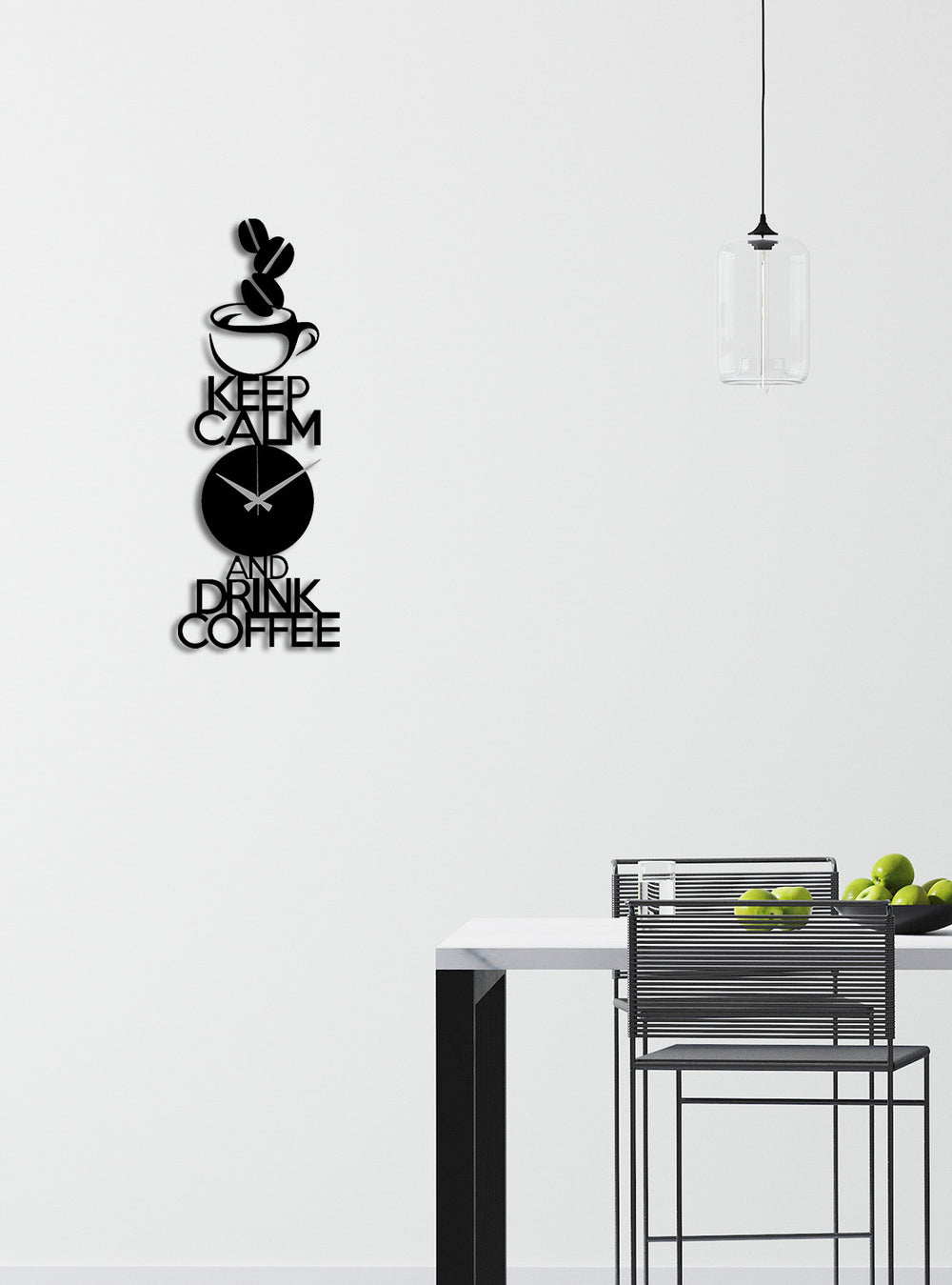 Modern Mutfak Dekorasyonu İçin Siyah Sessiz Akar Metal Duvar Saati