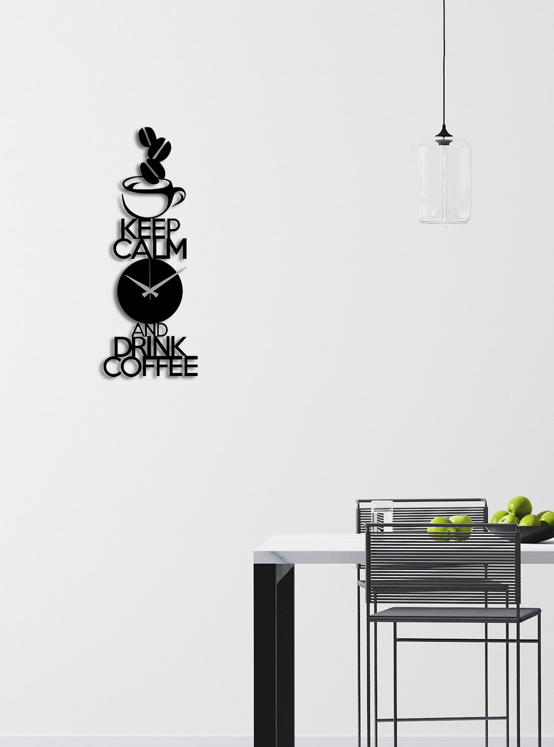 Modern Mutfak Dekorasyonu İçin Siyah Sessiz Akar Metal Duvar Saati