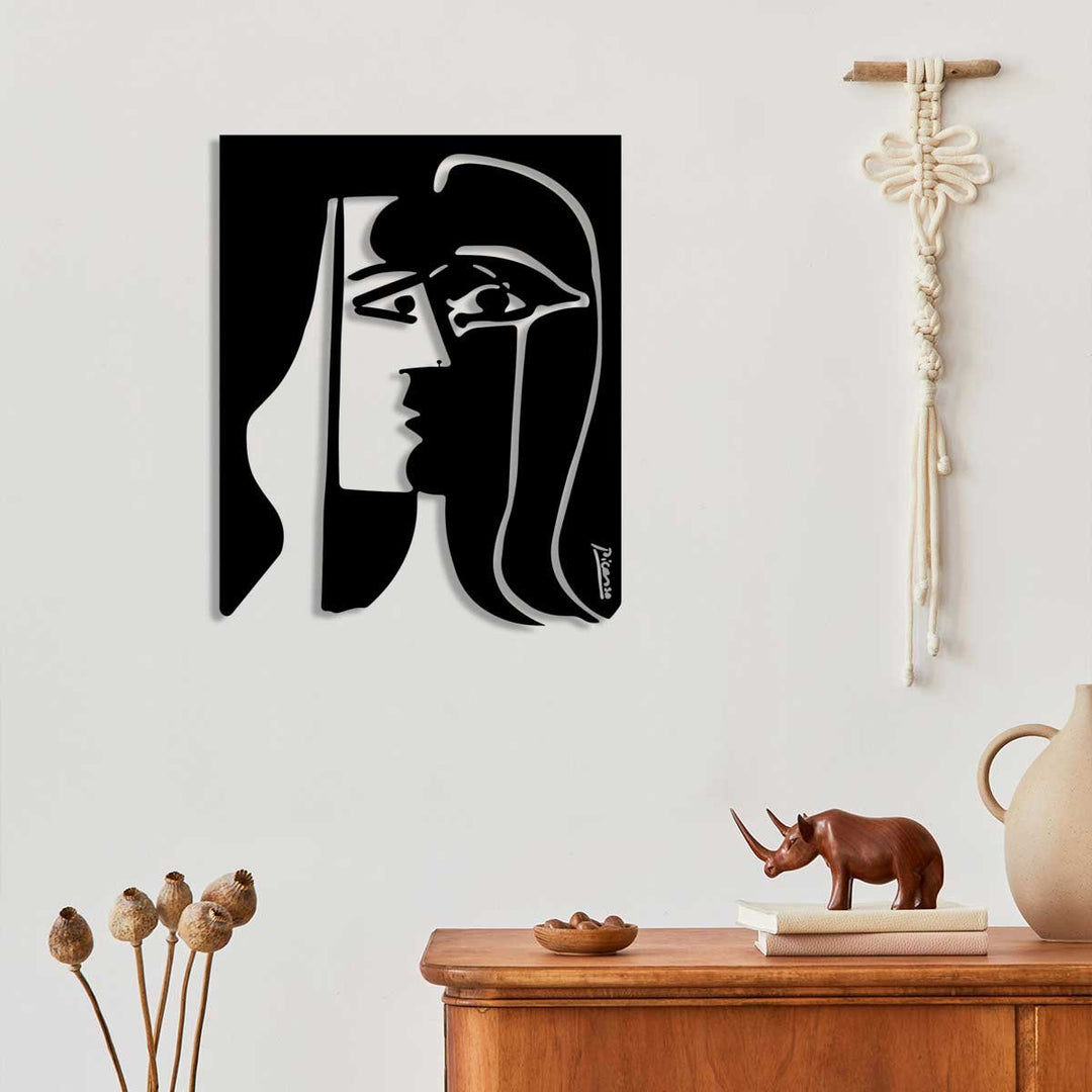 Modern Ofis Dekorasyonu İçin Sanatsal Pablo Picasso Kübik Metal Duvar Panosu