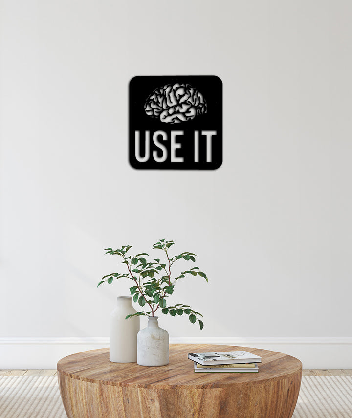 Modern Ofis Dekorasyonu İçin Beyin Figürlü Metal Tablo