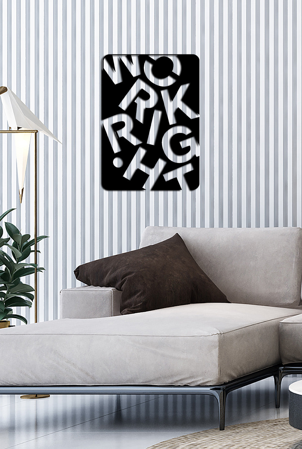 Modern Ofis Metal Tablo ve 2 cm Duvar Gölge Derinliği