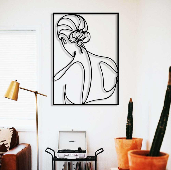 Zarafet Kadın Figürü Metal Duvar Tablosu - Modern Sanat Koleksiyonu - Artroya