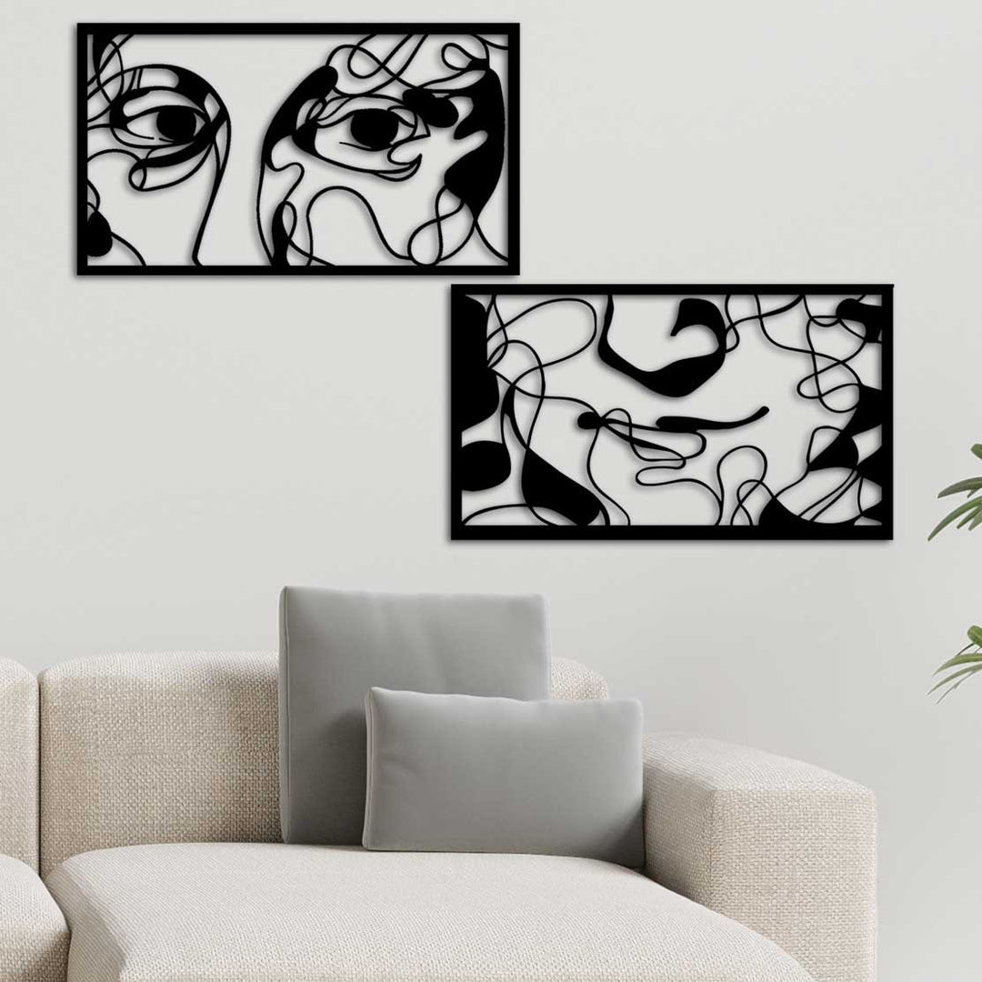 Gizem Mona Lisa Soyut Portre Metal Duvar Tablosu - Modern Sanat Koleksiyonu - Artroya