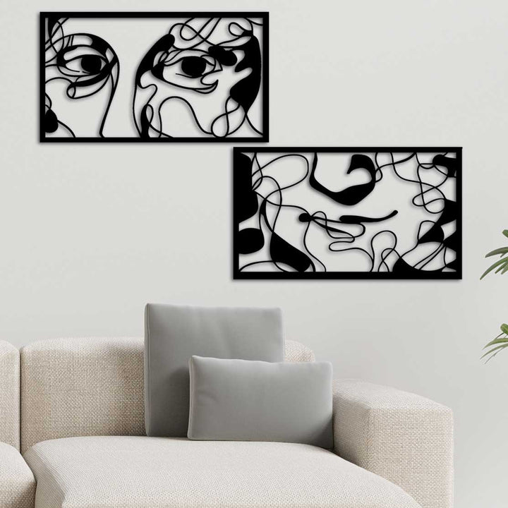 Gizem Mona Lisa Soyut Portre Metal Duvar Tablosu - Modern Sanat Koleksiyonu - Artroya