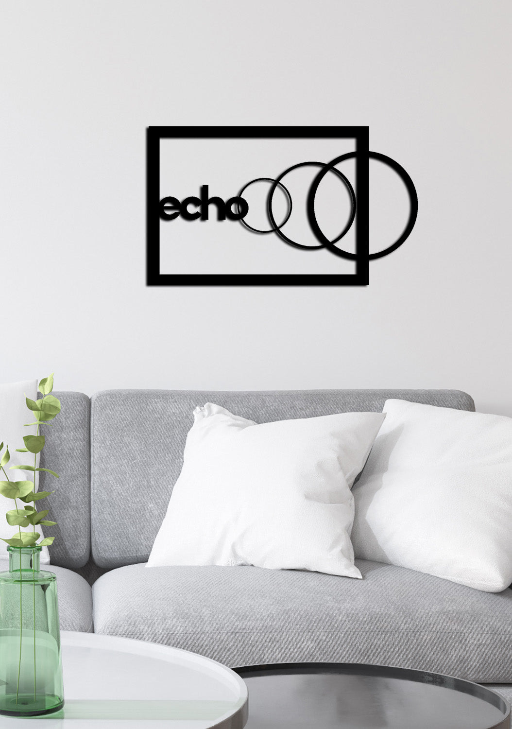 Modern Salon Duvar Sanatı İçin Echo Geometrik Metal Pano