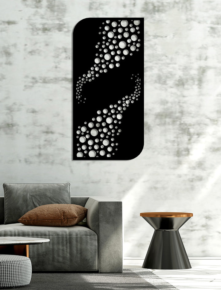 Modern Salon Dekorasyonu İçin Daireli Geometrik Metal Pano