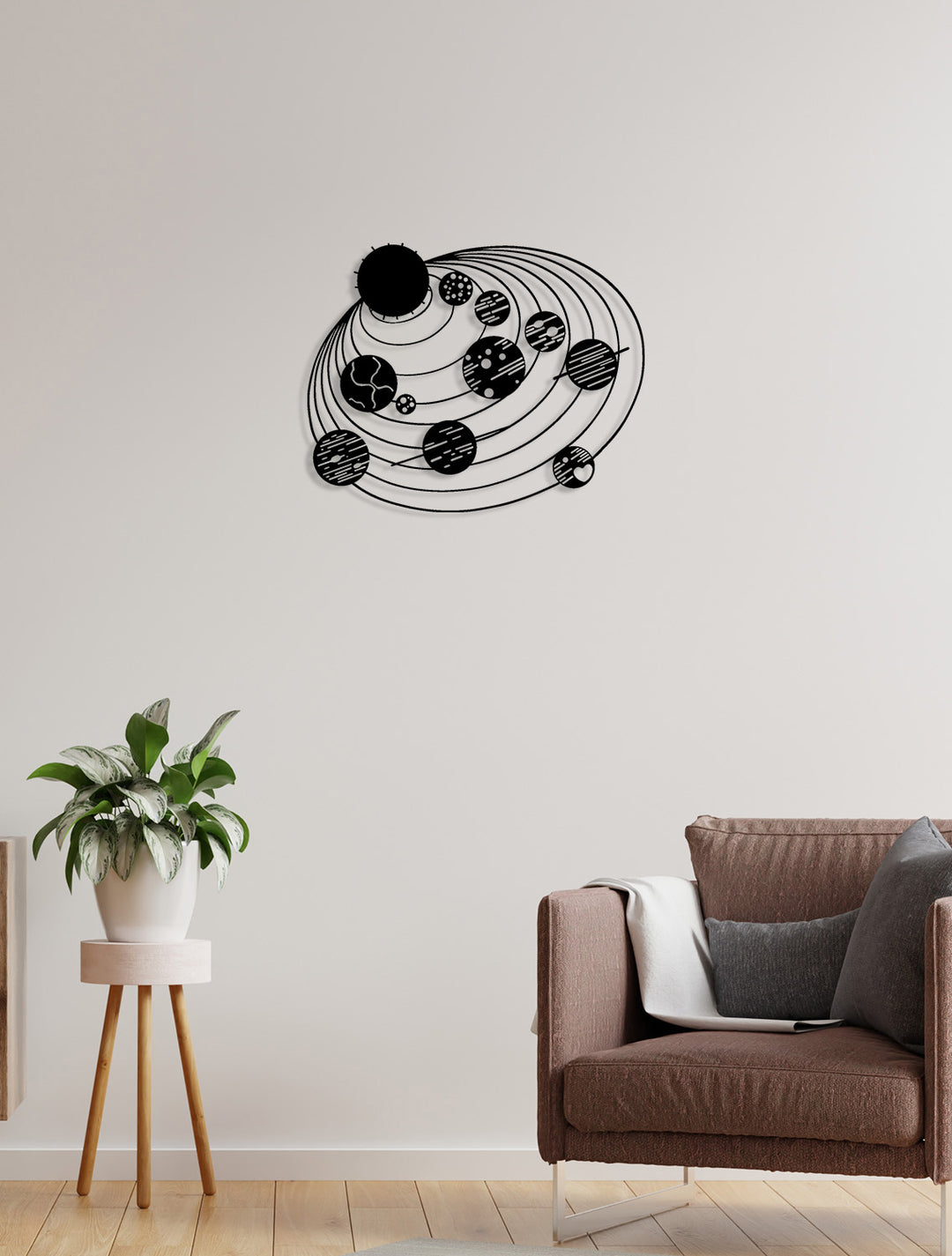 Modern Salon Dekorasyonu İçin Siyah Galaksi Uzay Metal Duvar Dekoru