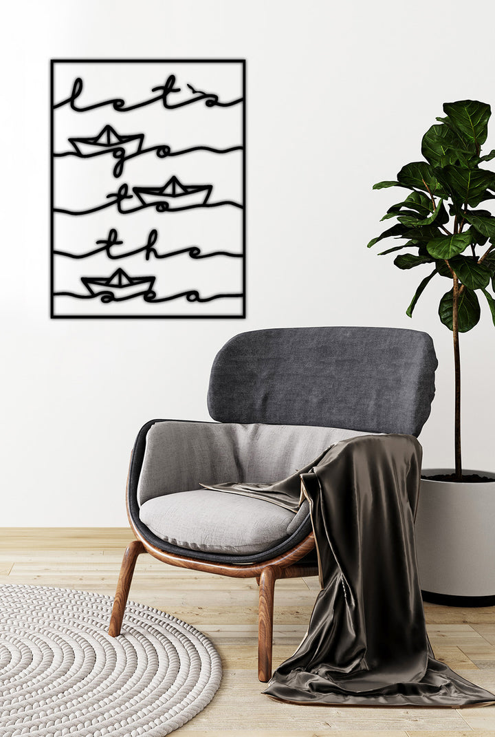 Modern Salon İçin Let's Go To The Sea Metal Tablo - Artroya
