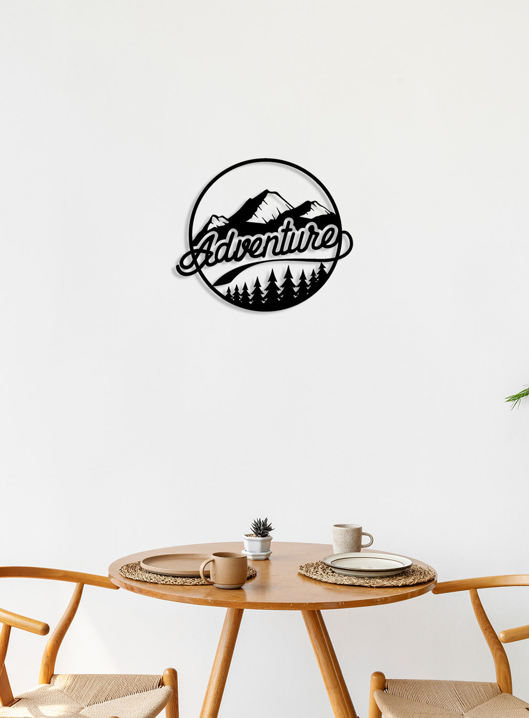 Modern Salon Dekorasyonu İçin Siyah Macera Temalı Metal Duvar Dekoru