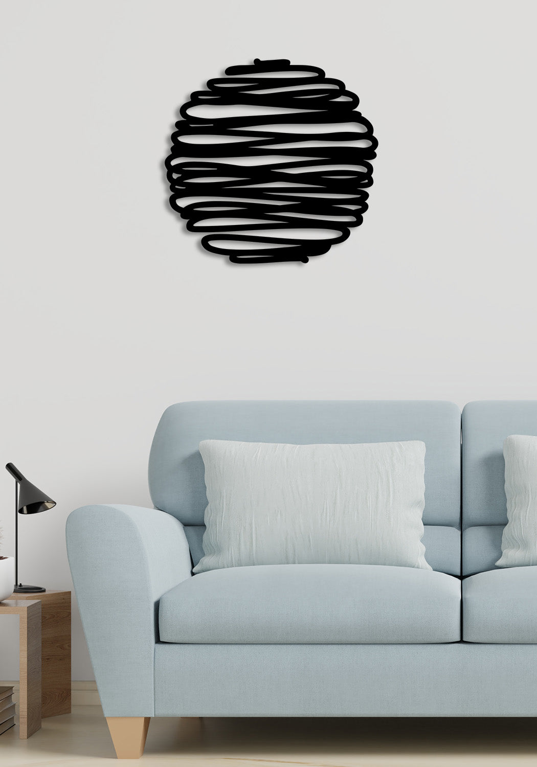 Modern Salon Dekorasyonu İçin Minimalist Geometrik Metal Pano