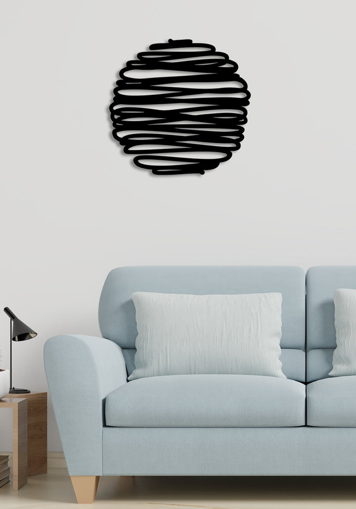 Modern Salon Dekorasyonu İçin Minimalist Geometrik Metal Pano