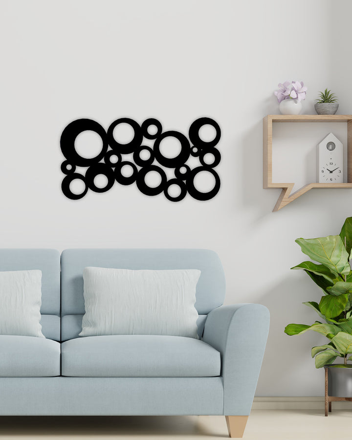 Modern Salon Dekorasyonu İçin Organik Baloncuk Metal Tablo