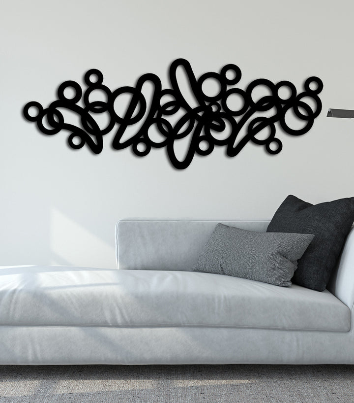 Modern Salon Dekorasyonu İçin Organik Daire Metal Tablo