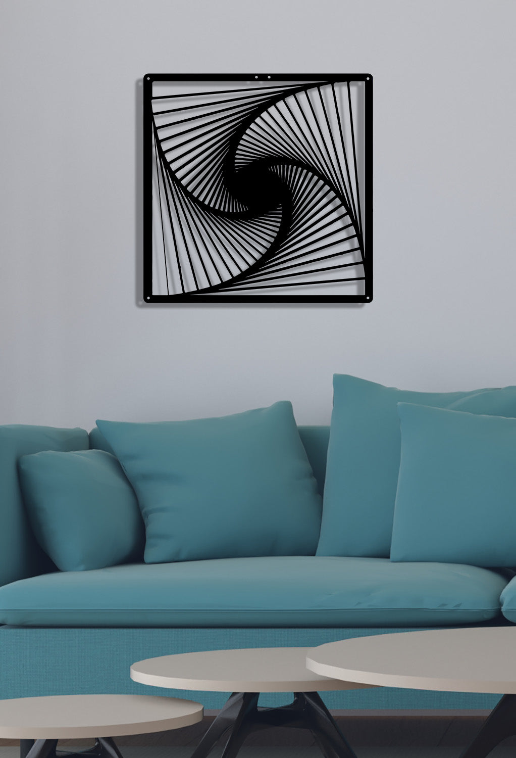 Modern Salon Dekorasyonu İçin Organik Formlu Metal Duvar Sanatı