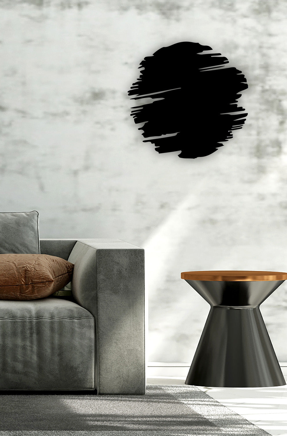 Modern Salon Dekorasyonu İçin Sanatsal Soyut Metal Tablo