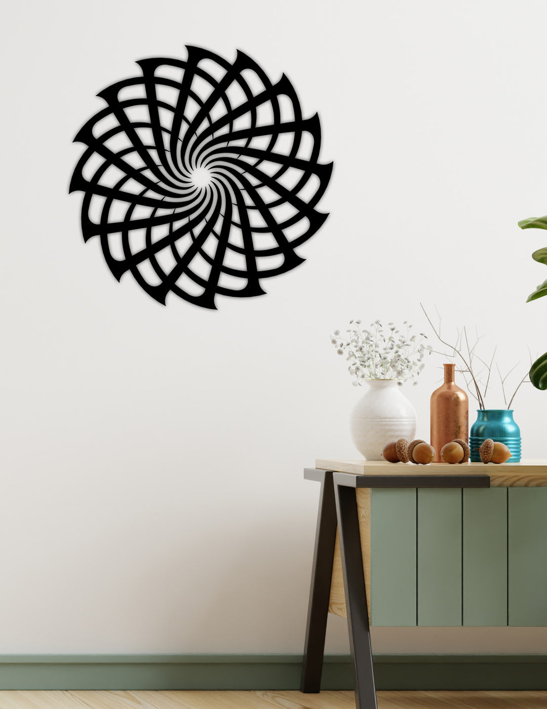 Modern Salon Dekorasyonu İçin Soyut Geometrik Metal Pano