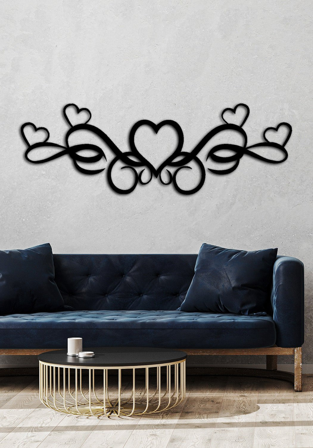 Modern Sevgi Temalı Pano ve 2 cm Duvar Gölge Derinliği