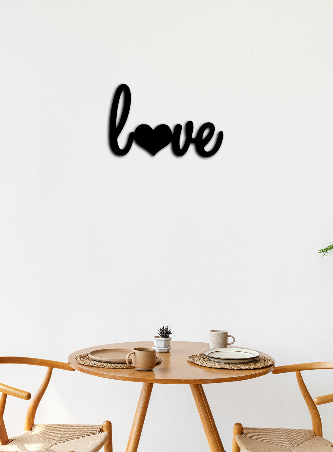 Modern Tipografik Metal Tablo ve 2 cm Duvar Gölge Derinliği