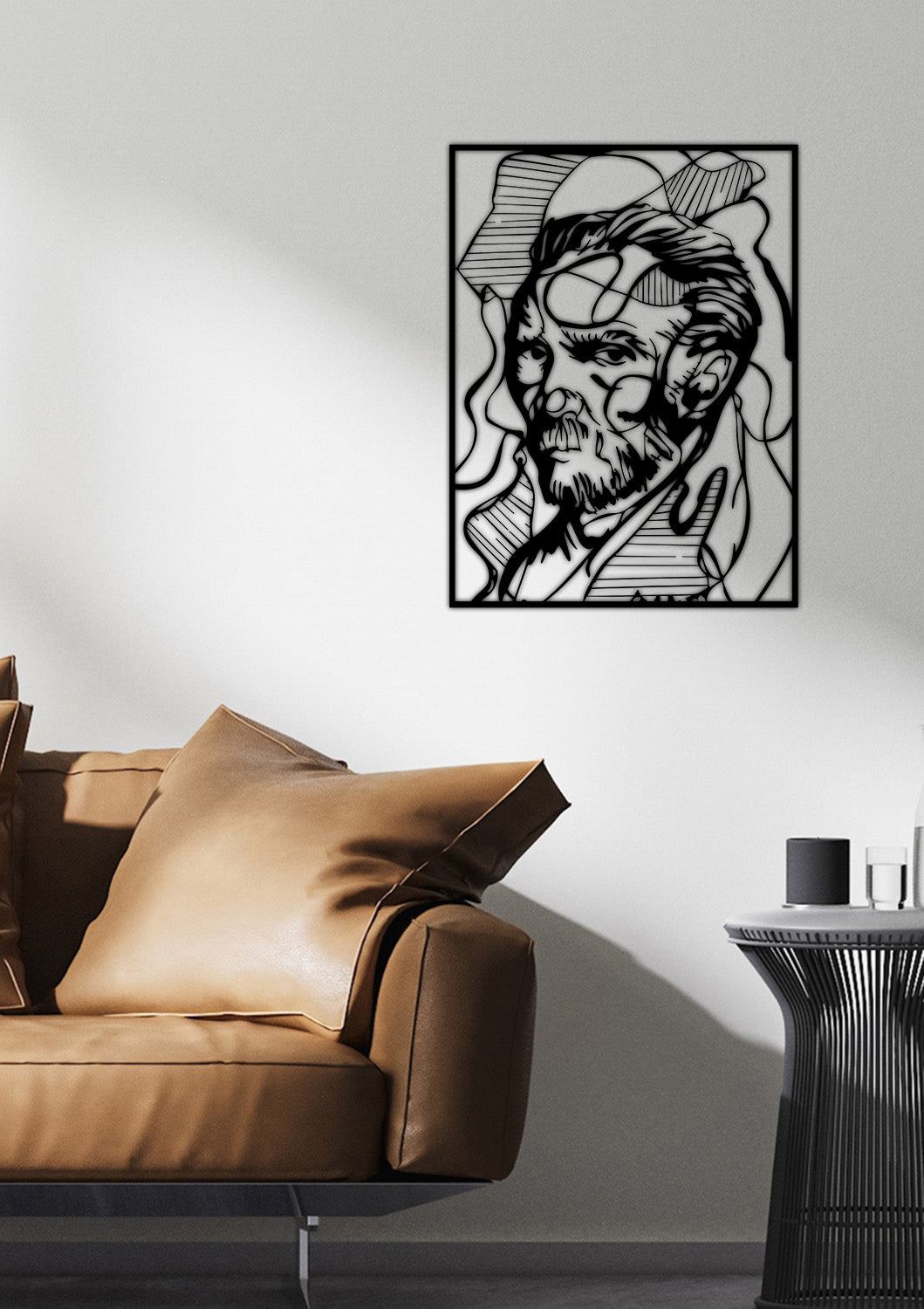 Modern Vincent van Gogh Portresi Siyah Metal Duvar Tablosu - Sanatçı Koleksiyonu