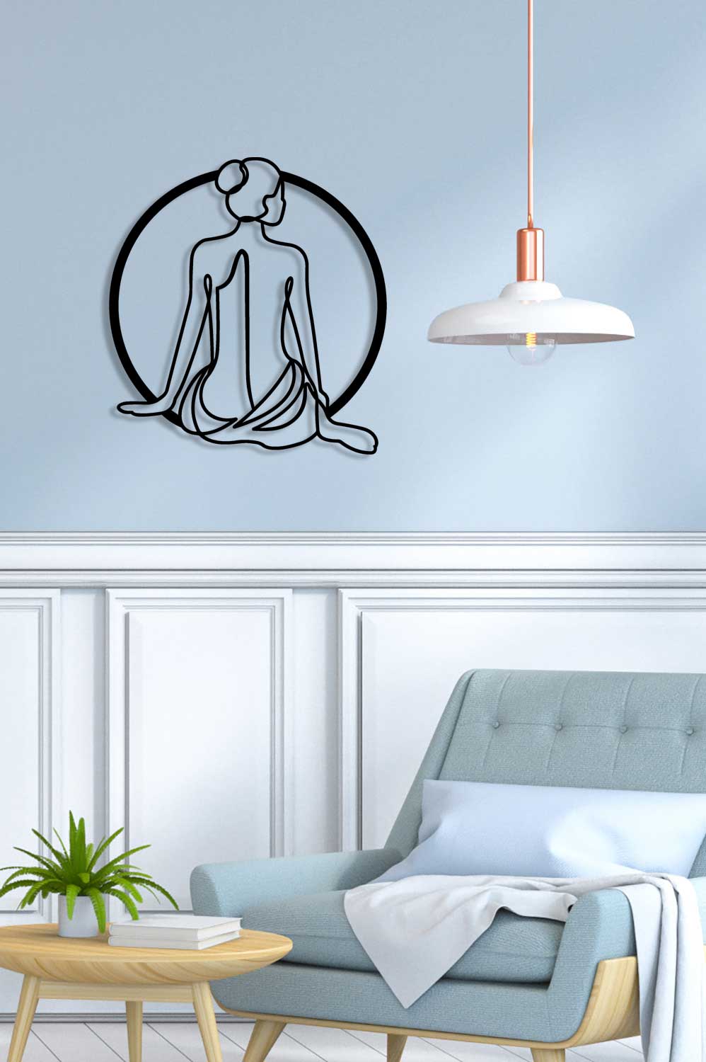 Artroya Metal Tablo ile Şık ve Minimalist Yatak Odası Duvar Dekorasyonu