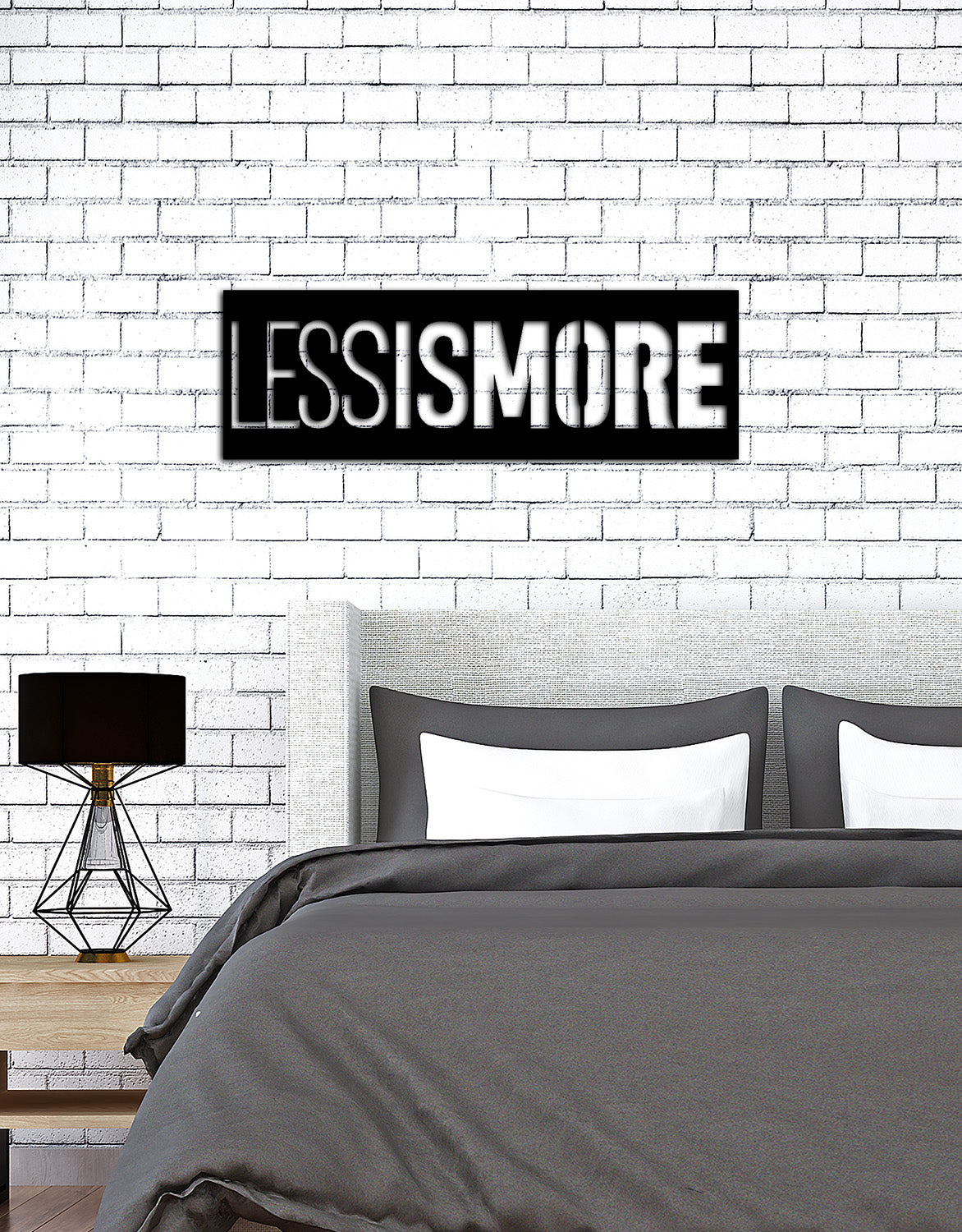 Modern Yatak Odası İçin Siyah Metal Less is More Duvar Dekoru