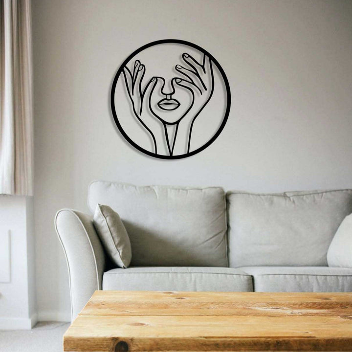 Sessizlik Minimalist Kadın Profili Metal Duvar Tablosu - Modern Sanat Koleksiyonu - Artroya