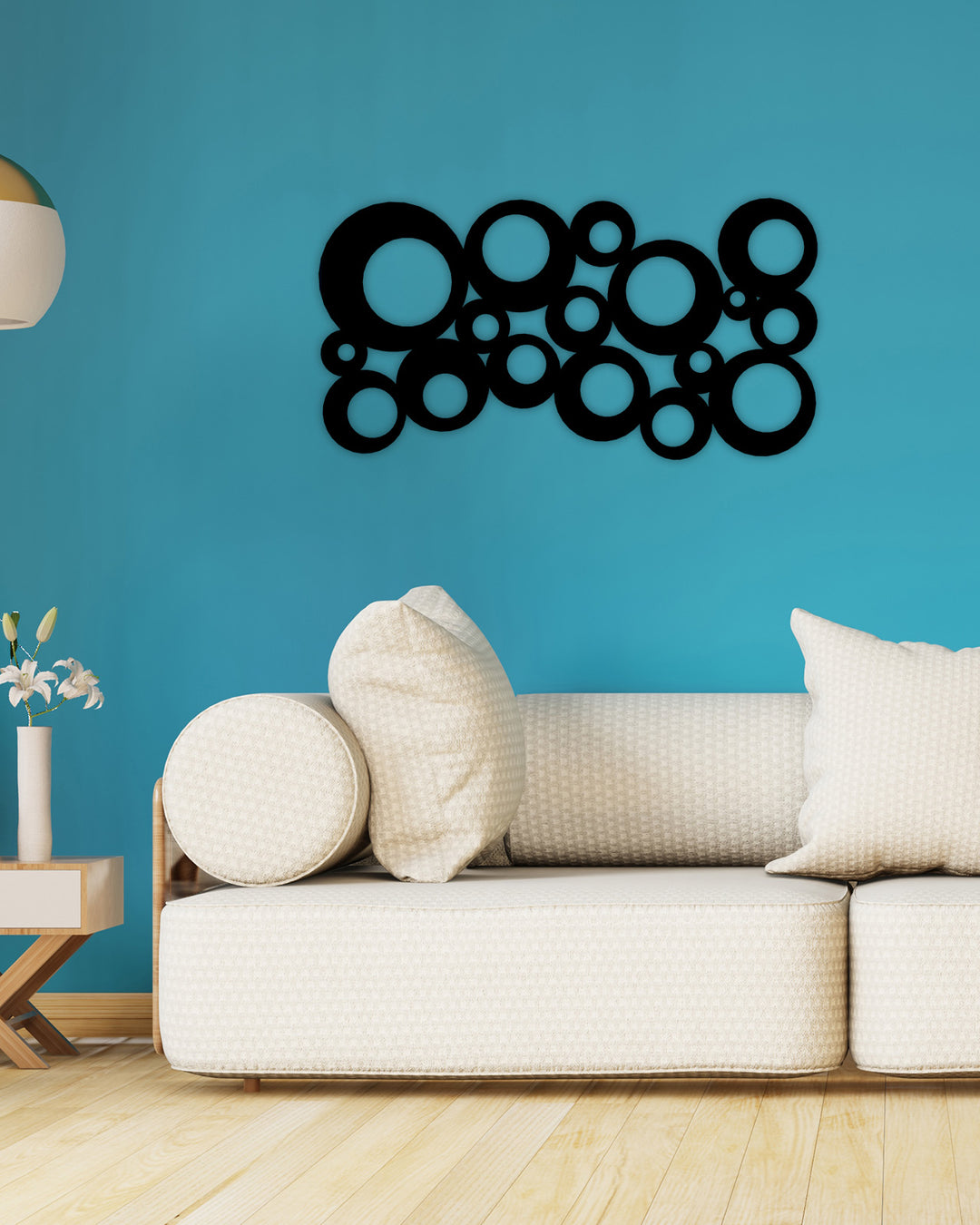 Mossa Karışık Baloncuklar Modern Metal Duvar Panosu - Tek Parça