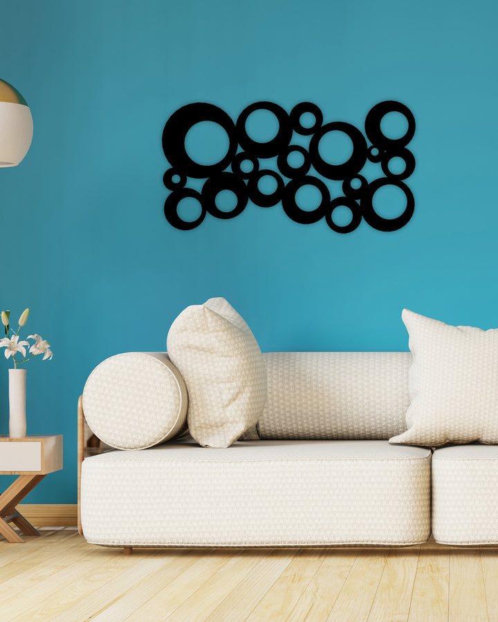 Mossa Karışık Baloncuklar Modern Metal Duvar Panosu - Tek Parça