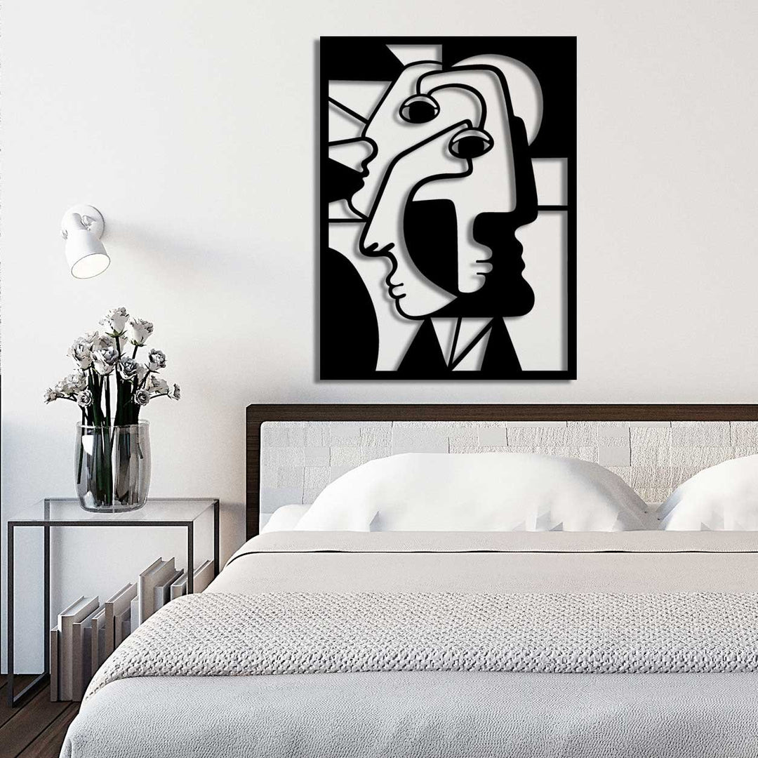 Multiple Perspectives Çoklu Perspektifler Siyah Metal Duvar Tablosu - Kübik Sanat Dekorasyonu