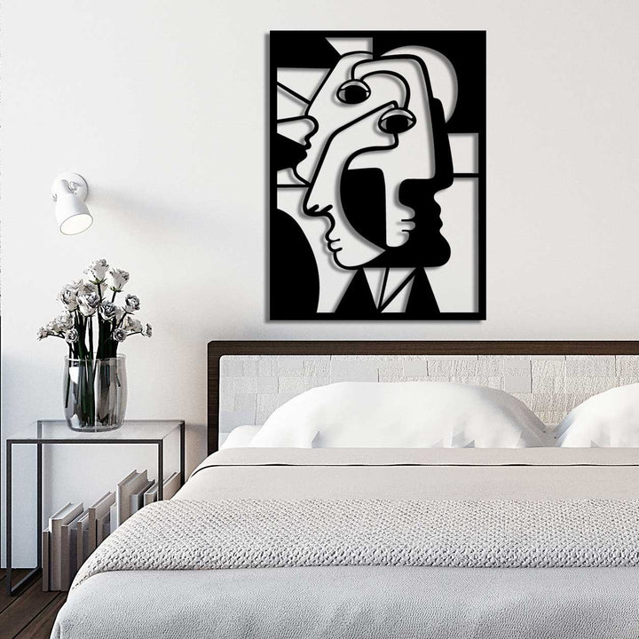 Multiple Perspectives Çoklu Perspektifler Siyah Metal Duvar Tablosu - Kübik Sanat Dekorasyonu