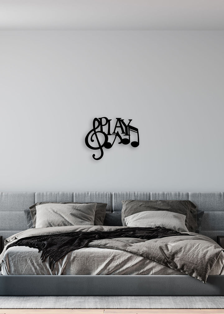 Müzik Temalı Tipografik Pano ve 2 cm Derinlik Paylı Doğal Gölge Etkisi