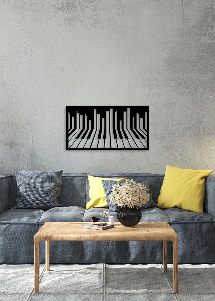 Optik İllüzyon Müzik Dekoru ve 2 cm Derinlik Paylı Doğal Gölge Efekti