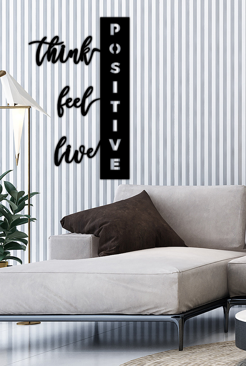 Optimist Positive Modern Tipografik Metal Duvar Panosu